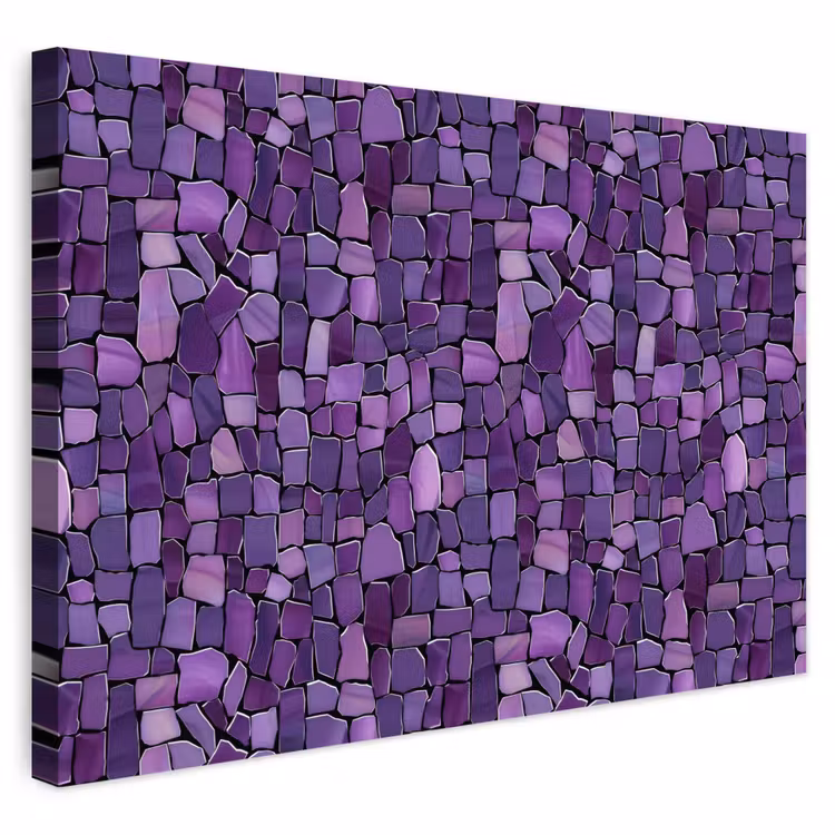 Outdoor Leinwand - Lila – Mosaik – Scherben – Stein – Muster — 1