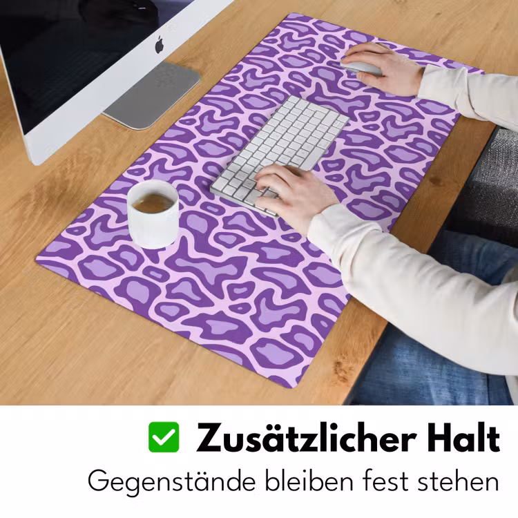 Schreibtischunterlage - Lila – Abstrakt – Leopard – Flecken – Groovy – Muster — 3