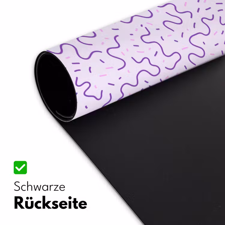 Schreibtischunterlage - Lila – Abstrakt – Memphis – Retro – Sprenkel – Muster — 2