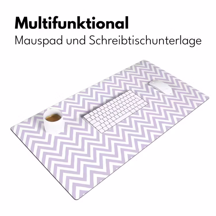 Schreibtischunterlage - Lila – Geometrisch – Chevron – Zickzack – Muster — 4