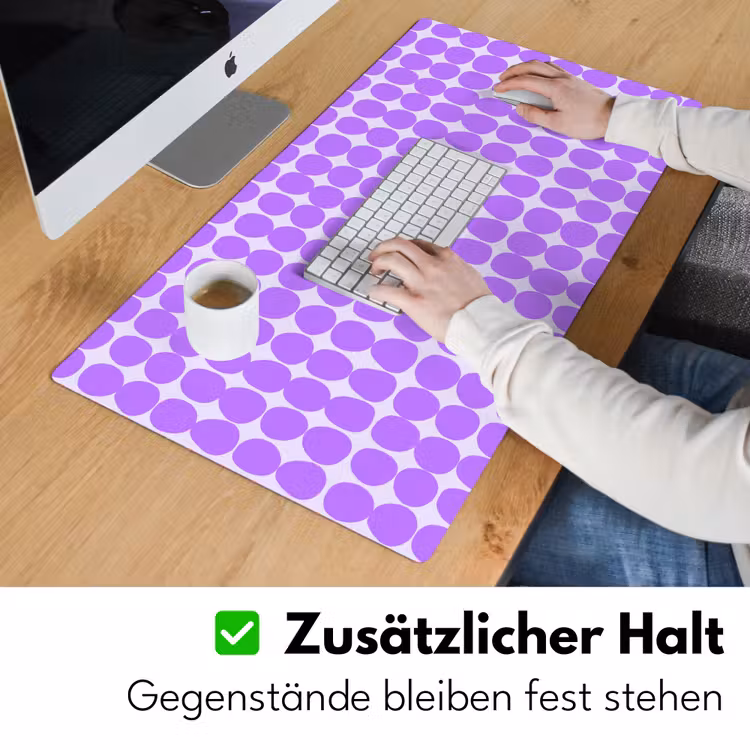 Schreibtischunterlage - Lila – Geometrisch – Punkte – Polka Dot – Muster — 3