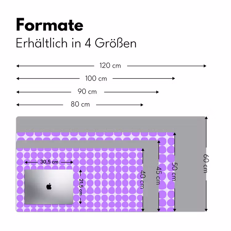 Schreibtischunterlage - Lila – Geometrisch – Punkte – Polka Dot – Muster — 5