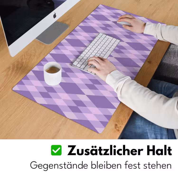 Schreibtischunterlage - Lila – Geometrisch – Rauten – Argyle – Muster — 3