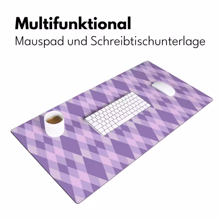 Schreibtischunterlage - Lila – Geometrisch – Rauten – Argyle – Muster — 4