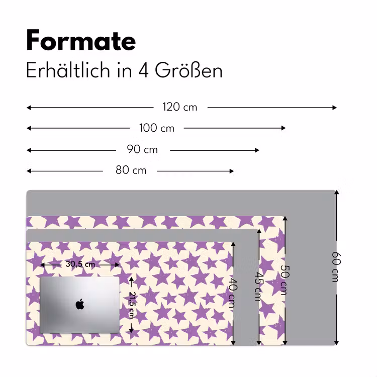 Schreibtischunterlage - Lila – Geometrisch – Sterne – Stempel – Muster — 5