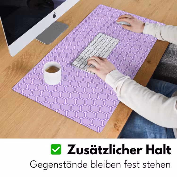 Schreibtischunterlage - Lila – Geometrisch – Wabenmuster – Bienenwabe – Muster — 3