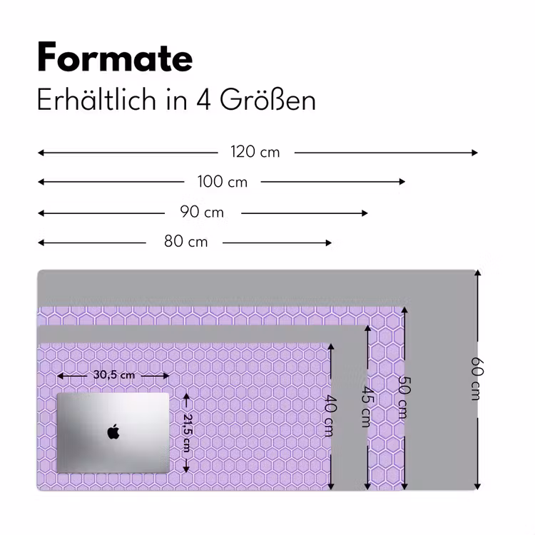 Schreibtischunterlage - Lila – Geometrisch – Wabenmuster – Bienenwabe – Muster — 5
