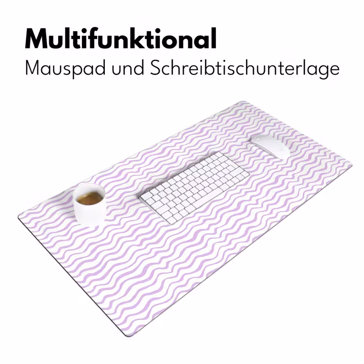 Schreibtischunterlage - Lila – Geometrisch – Wellen – Linien – Muster — 4