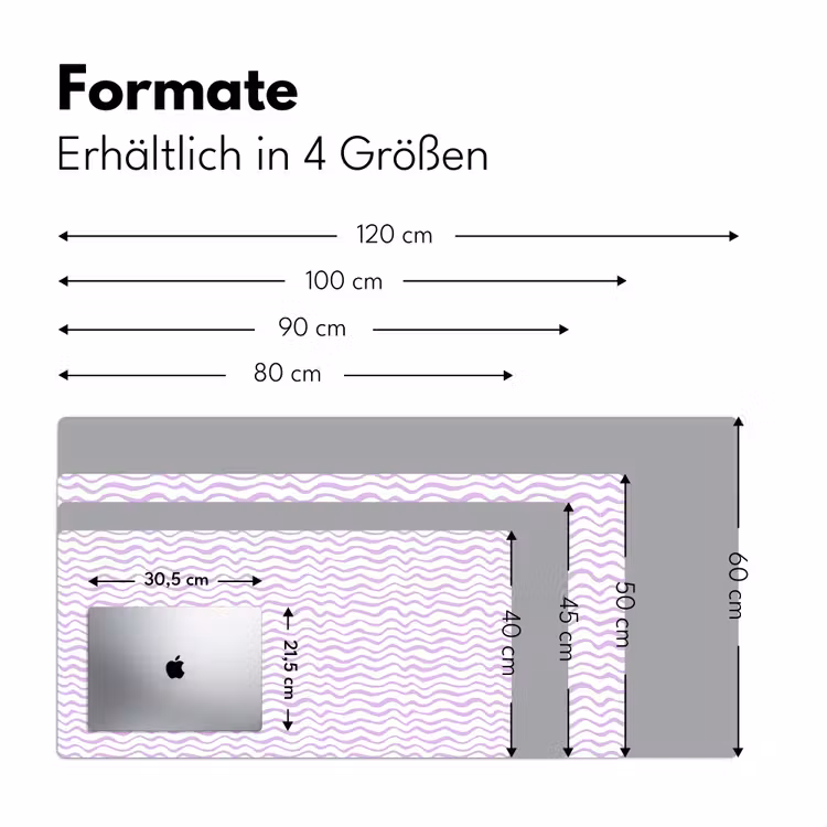 Schreibtischunterlage - Lila – Geometrisch – Wellen – Linien – Muster — 5
