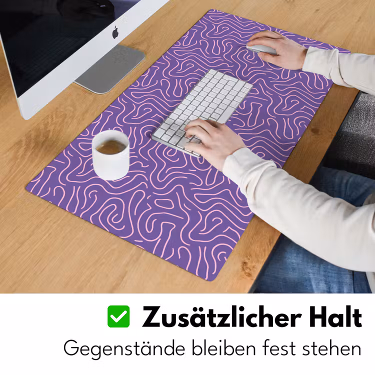 Schreibtischunterlage - Lila – Rosa – Abstrakt – Linien – Labyrinth – Muster — 3