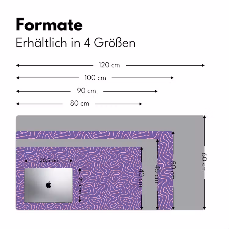 Schreibtischunterlage - Lila – Rosa – Abstrakt – Linien – Labyrinth – Muster — 5
