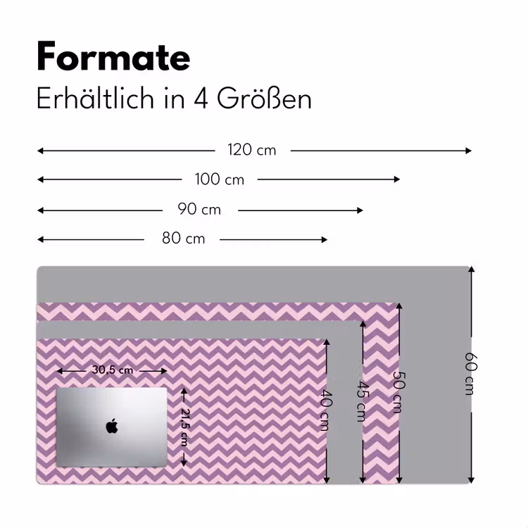 Schreibtischunterlage - Lila – Rosa – Geometrisch – Chevron – Zickzack – Muster — 5