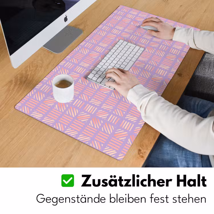 Schreibtischunterlage - Lila – Rosa – Geometrisch – Streifen – Blöcke – Muster — 3