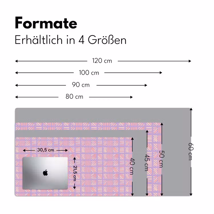 Schreibtischunterlage - Lila – Rosa – Geometrisch – Streifen – Blöcke – Muster — 5