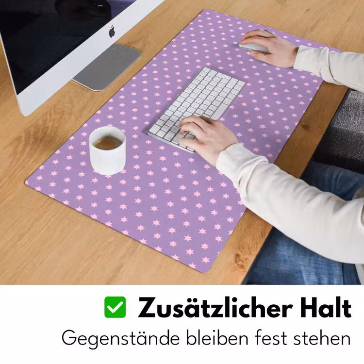 Schreibtischunterlage - Lila – Rosa – Sterne – Geometrisch – Muster — 3