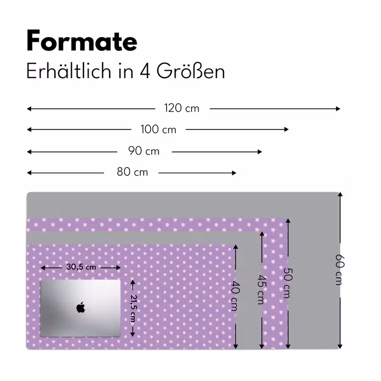 Schreibtischunterlage - Lila – Rosa – Sterne – Geometrisch – Muster — 5