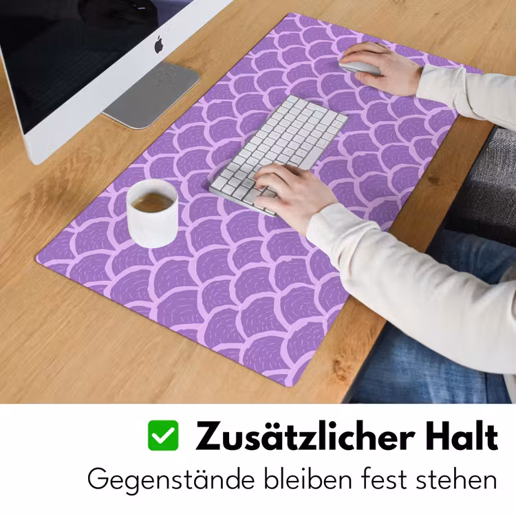 Schreibtischunterlage - Lila – Schuppen – Muscheln – Handgezeichnet – Muster — 3