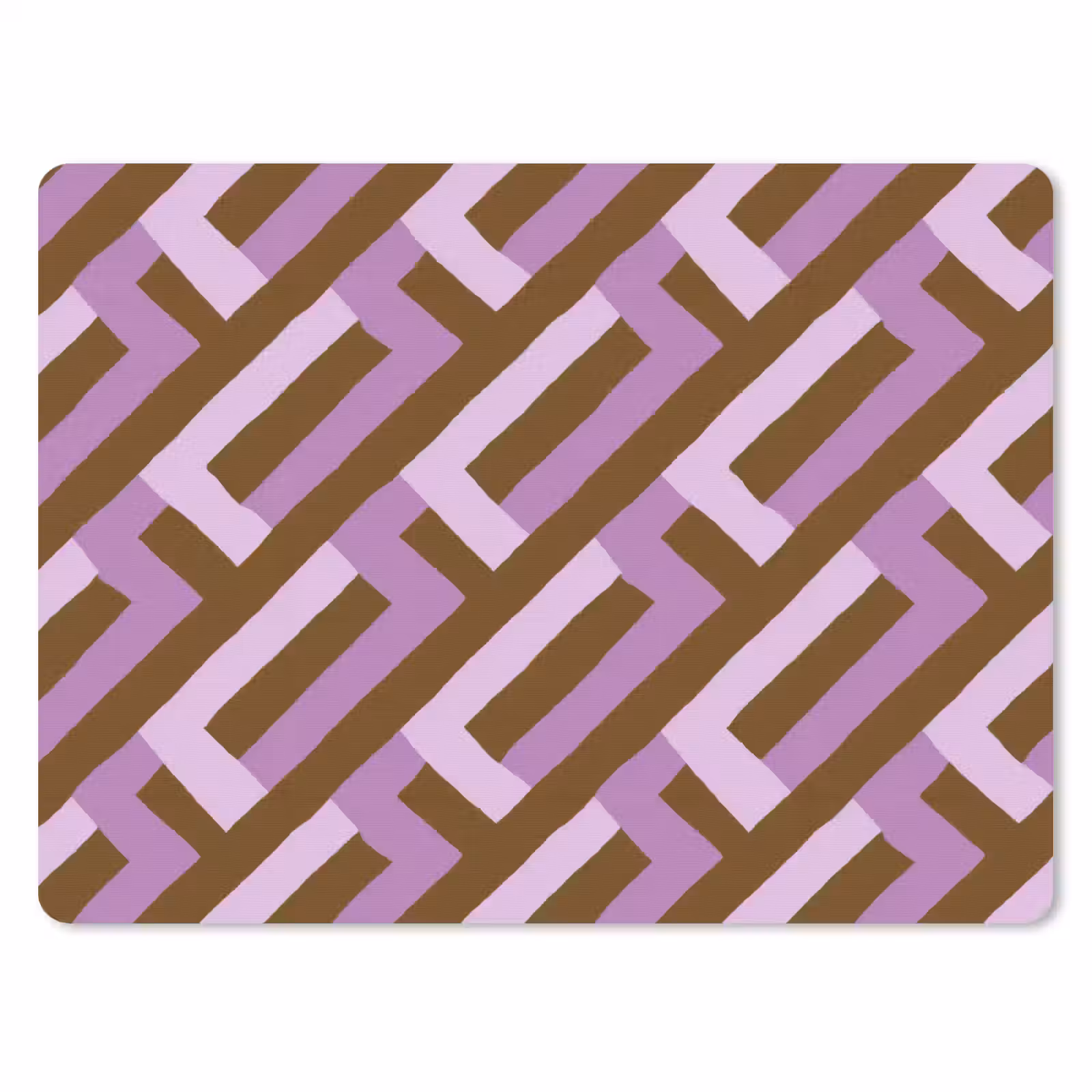 Mauspad - Braun – Rosa – Geometrisch – Mäander – Muster — 1