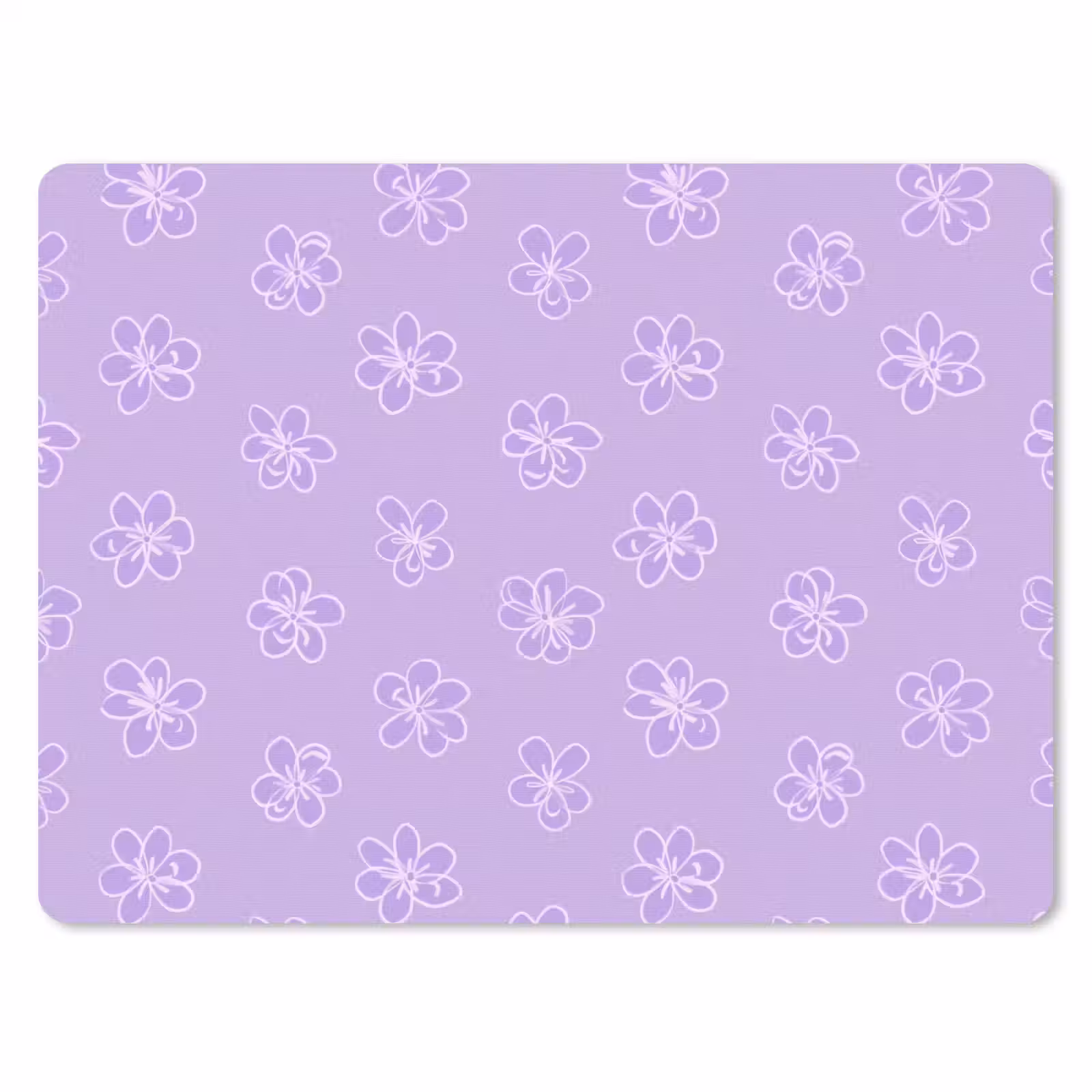 Mauspad - Lila – Botanisch – Blumen – Handgezeichnet – Muster — 1