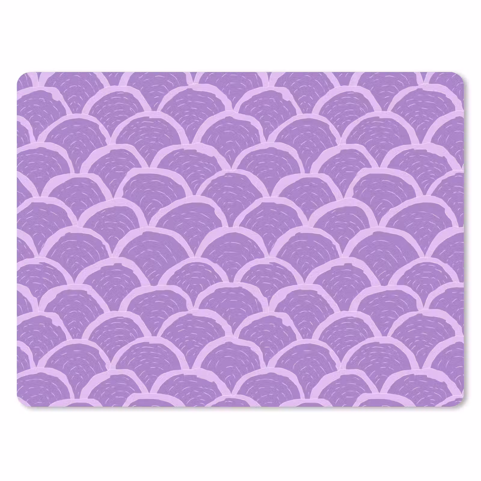 Mauspad - Lila – Schuppen – Muscheln – Handgezeichnet – Muster — 1