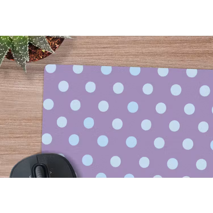 Mauspad - Lila – Blau – Geometrisch – Punkte – Polka Dot – Muster — 4