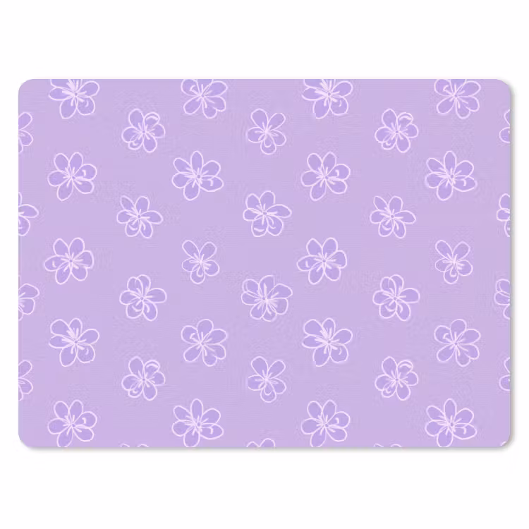 Mauspad - Lila – Botanisch – Blumen – Handgezeichnet – Muster — 1