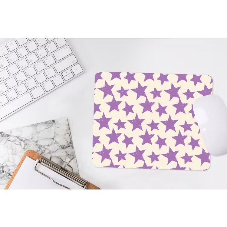 Mauspad - Lila – Geometrisch – Sterne – Stempel – Muster — 2
