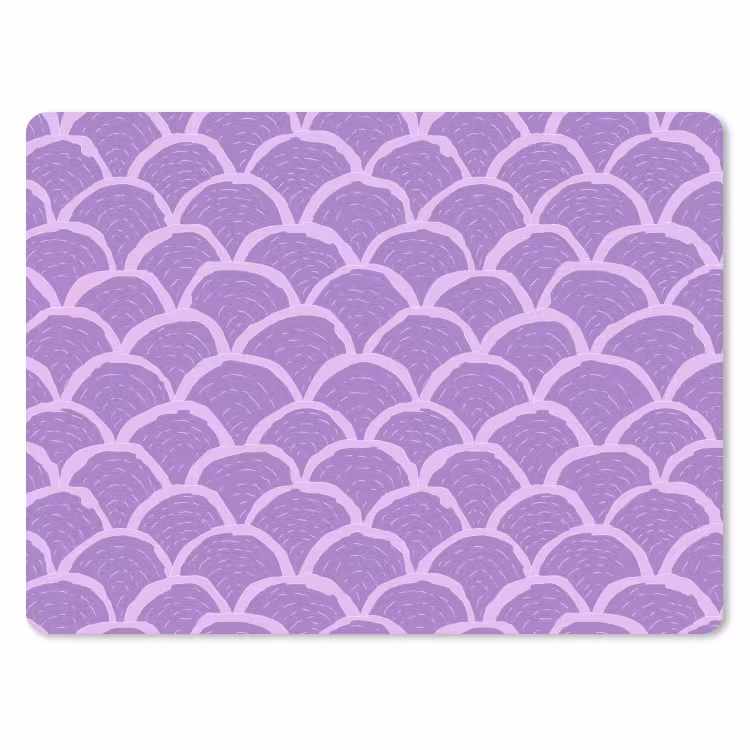 Mauspad - Lila – Schuppen – Muscheln – Handgezeichnet – Muster — 1