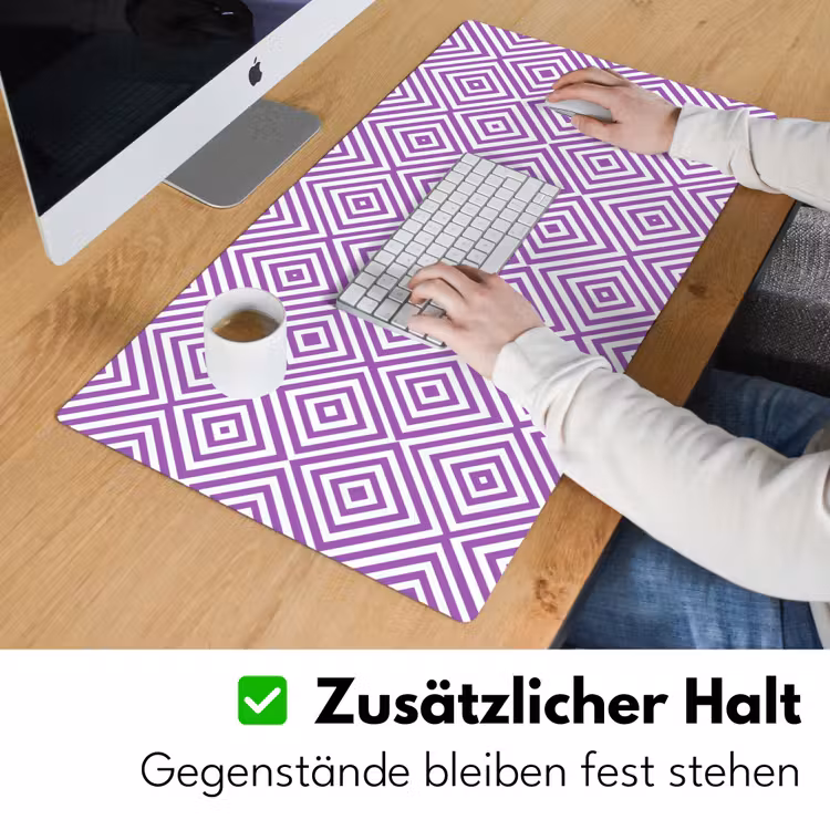 Schreibtischunterlage - Lila – Geometrisch – Rauten – Konzentrisch – Muster — 3