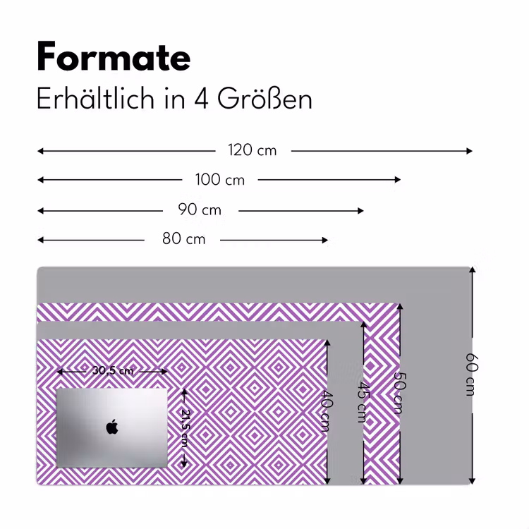 Schreibtischunterlage - Lila – Geometrisch – Rauten – Konzentrisch – Muster — 5