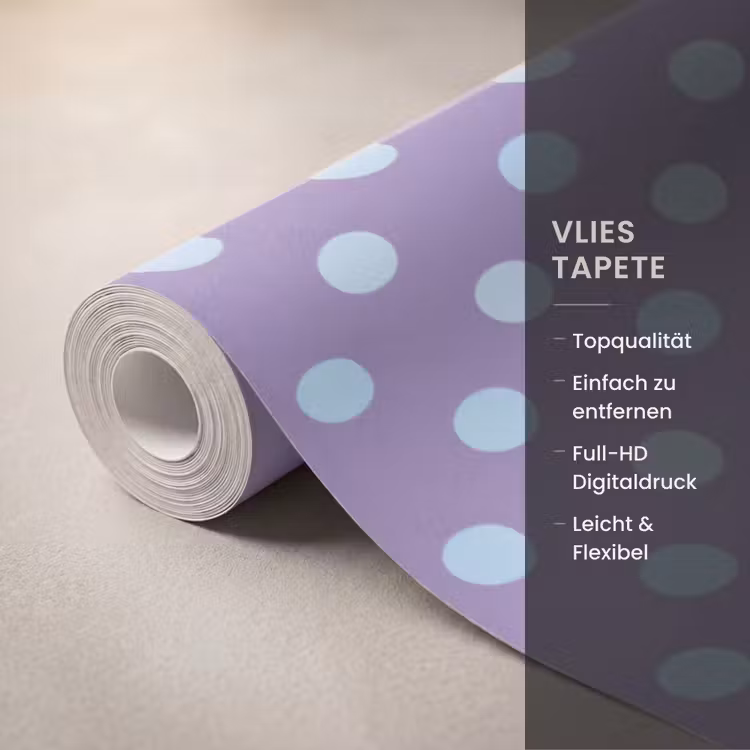 Tapete - Lila – Blau – Geometrisch – Punkte – Polka Dot – Muster — 3