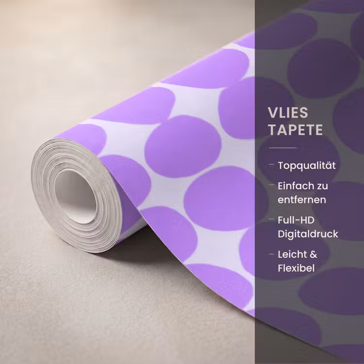 Tapete - Lila – Geometrisch – Punkte – Polka Dot – Muster — 3