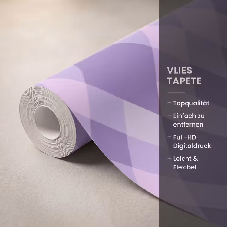 Tapete - Lila – Geometrisch – Rauten – Argyle – Muster — 3