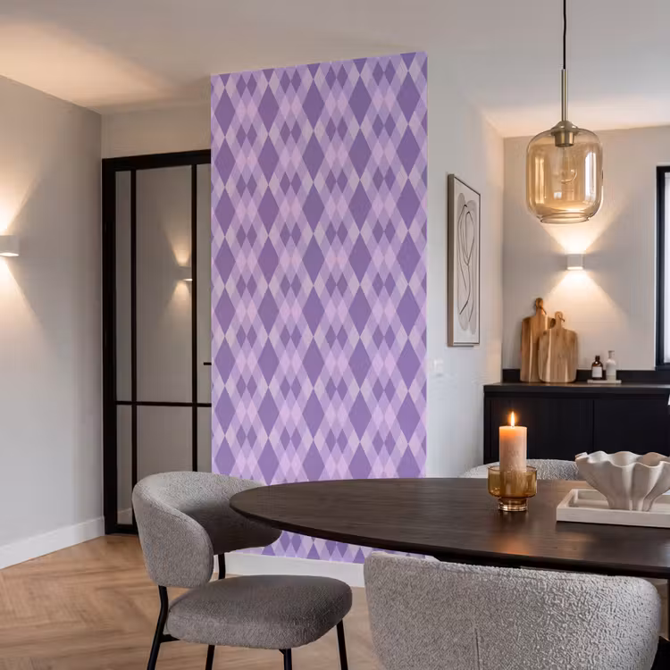 Tapete - Lila – Geometrisch – Rauten – Argyle – Muster — 5