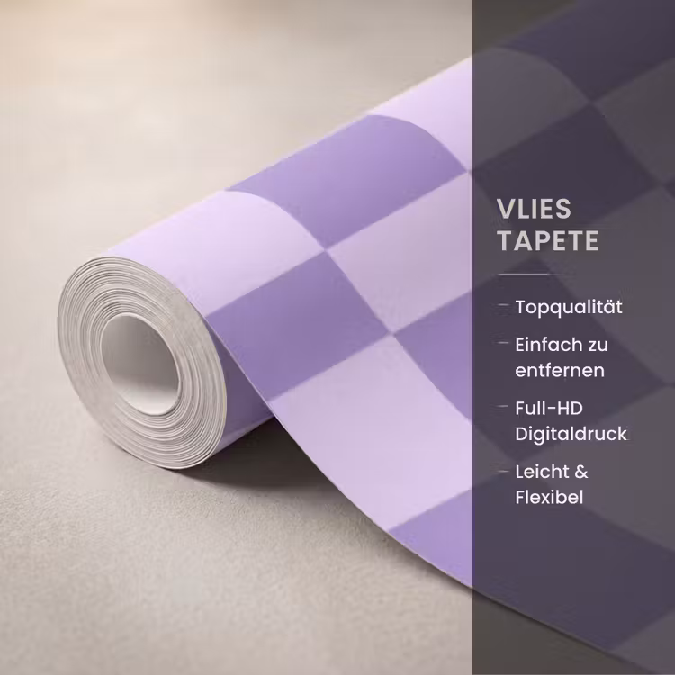 Tapete - Lila – Geometrisch – Schachbrettmuster – Blöcke – Muster — 3