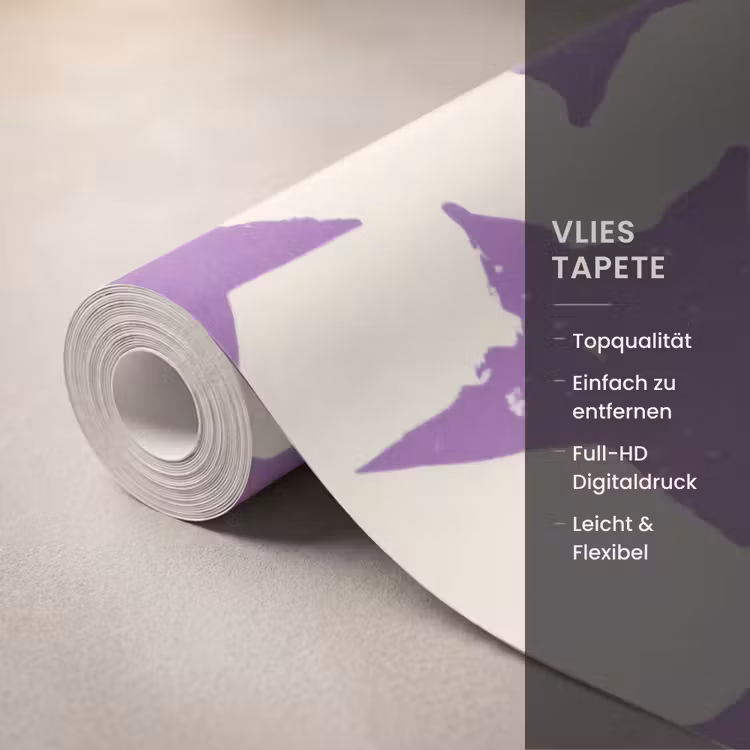 Tapete - Lila – Geometrisch – Sterne – Stempel – Muster — 3