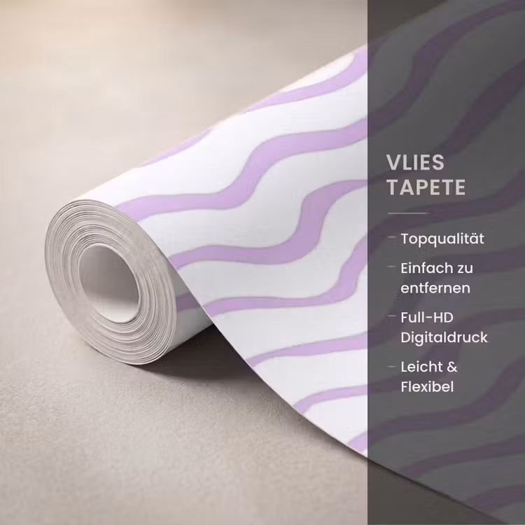 Tapete - Lila – Geometrisch – Wellen – Linien – Muster — 3
