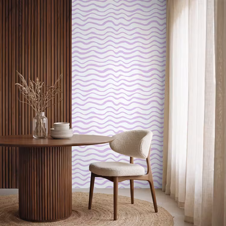 Tapete - Lila – Geometrisch – Wellen – Linien – Muster — 4