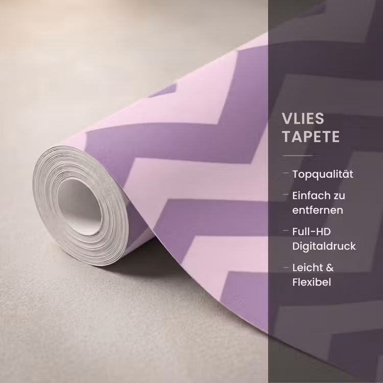 Tapete - Lila – Rosa – Geometrisch – Chevron – Zickzack – Muster — 3