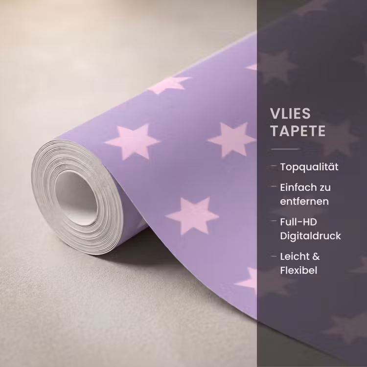 Tapete - Lila – Rosa – Sterne – Geometrisch – Muster — 3