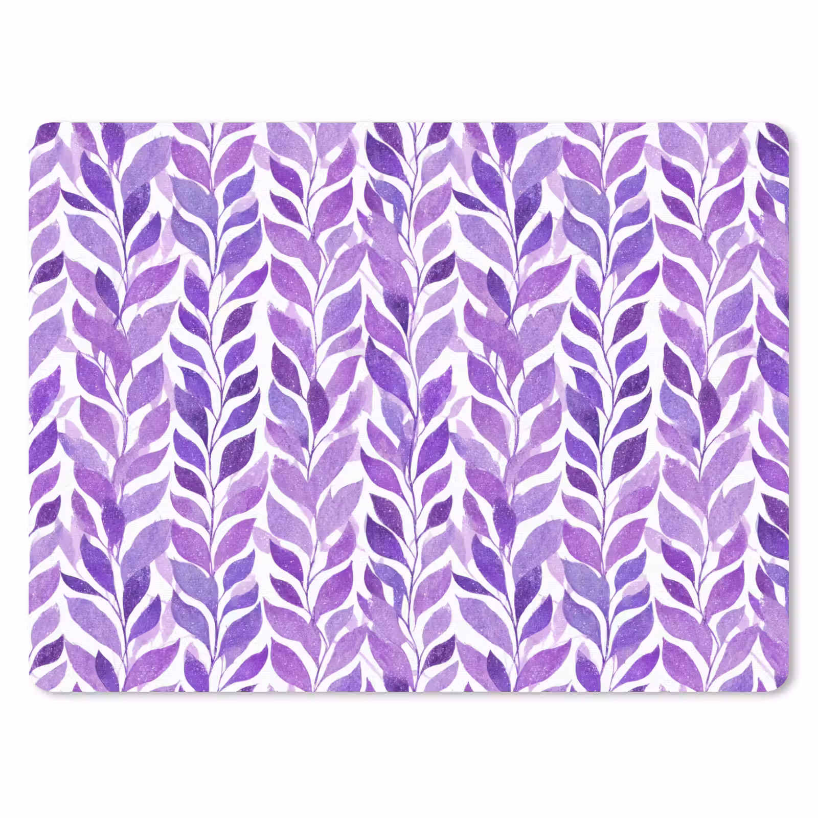 Mauspad - Lila – Botanisch – Blätter – Aquarell – Zweige – Muster — 1
