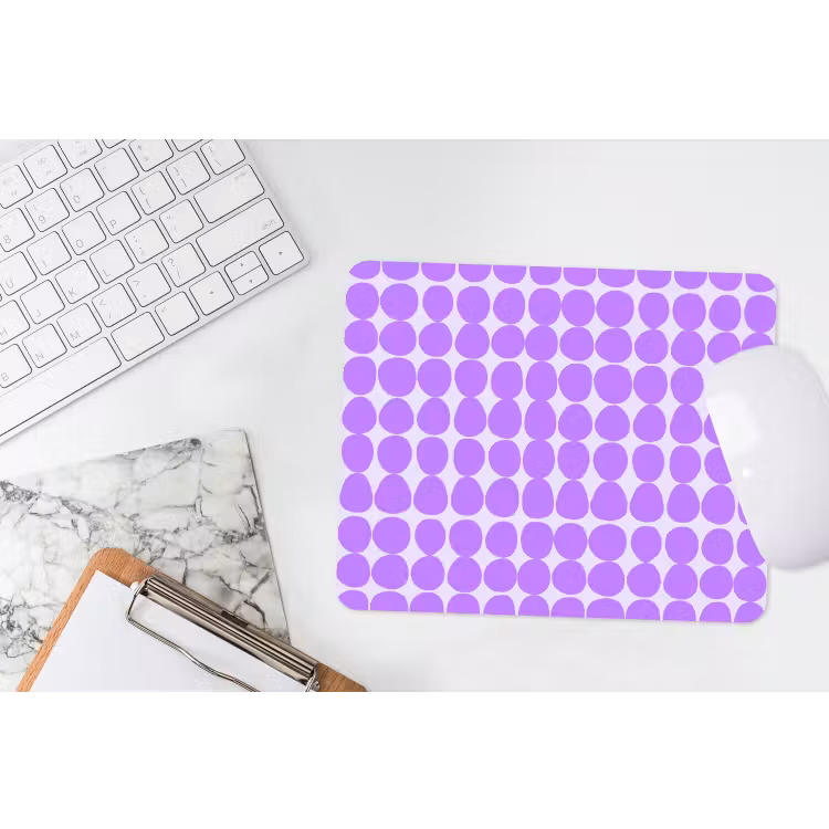 Mauspad - Lila – Geometrisch – Punkte – Polka Dot – Muster — 2