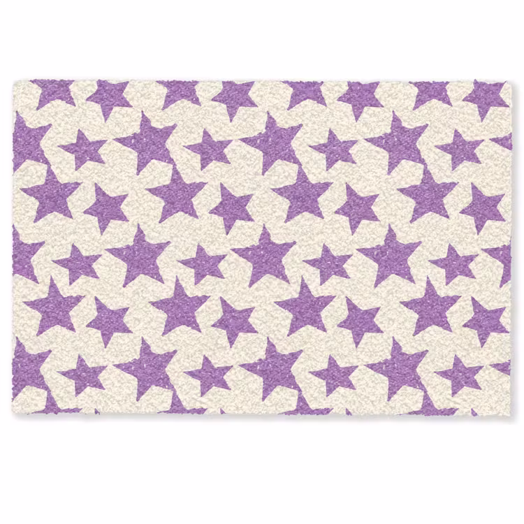 Fußmatte - Lila – Geometrisch – Sterne – Stempel – Muster — 1