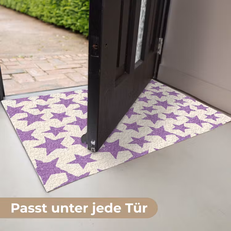 Fußmatte - Lila – Geometrisch – Sterne – Stempel – Muster — 7