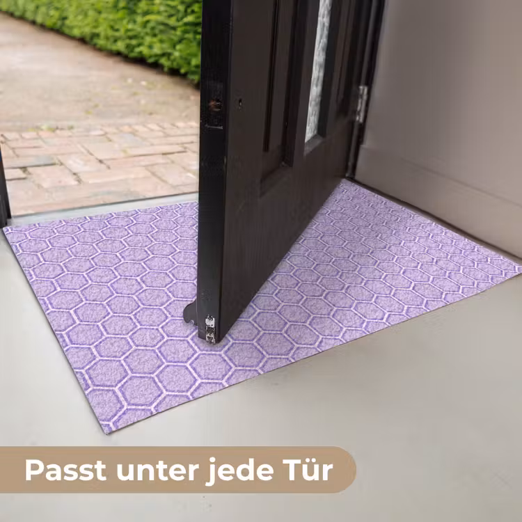 Fußmatte - Lila – Geometrisch – Wabenmuster – Bienenwabe – Muster — 7