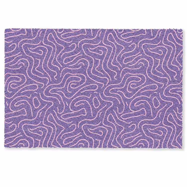 Fußmatte - Lila – Rosa – Abstrakt – Linien – Labyrinth – Muster — 1