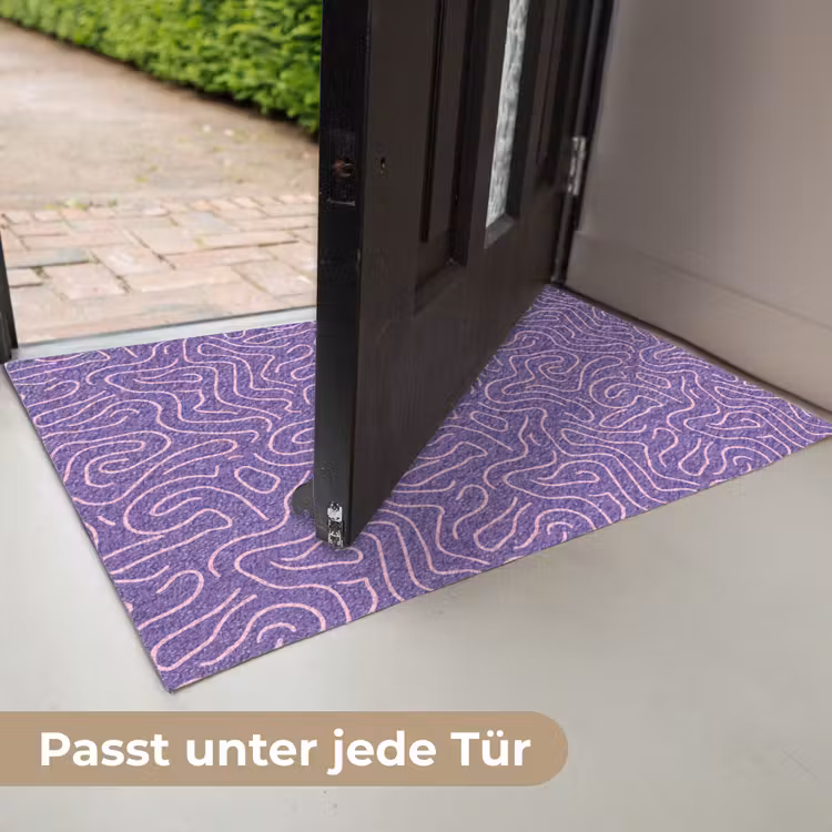 Fußmatte - Lila – Rosa – Abstrakt – Linien – Labyrinth – Muster — 7