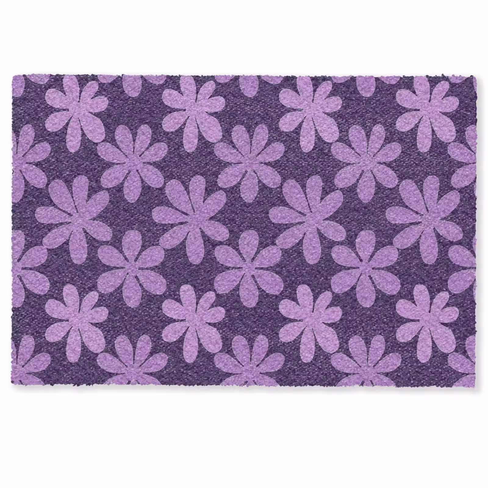 Fußmatte - Lila – Botanisch – Blumen – Retro – Muster — 1