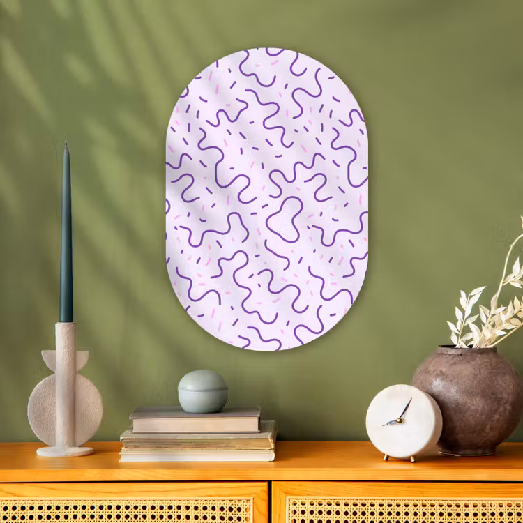 Forexbild Oval - Lila – Abstrakt – Memphis – Retro – Sprenkel – Muster — 3