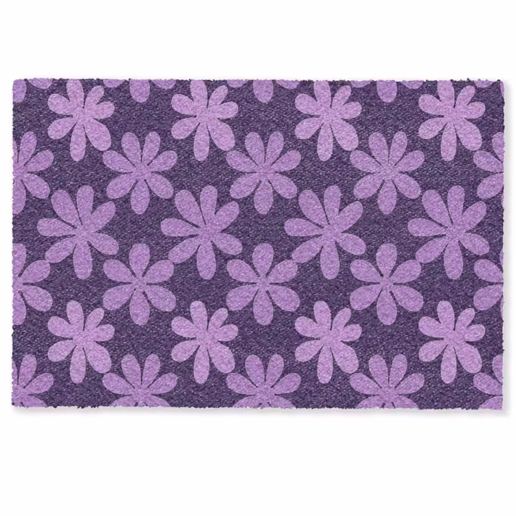 Fußmatte - Lila – Botanisch – Blumen – Retro – Muster — 1